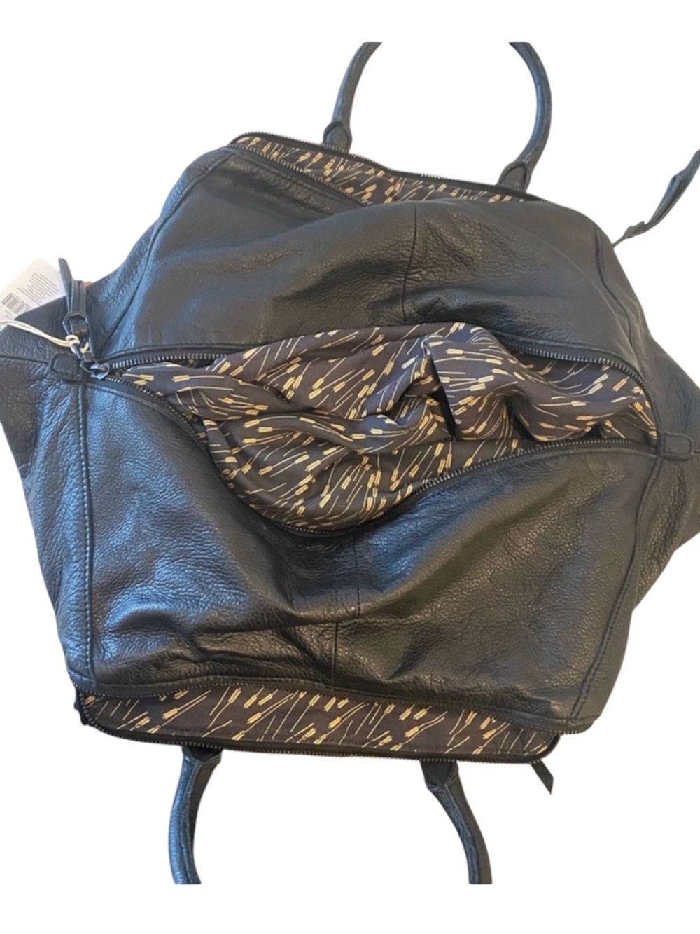 Liebeskind Black Leather Tote with Rust Suede Trim and Gold-Accent Lining - Picture 7 of 9